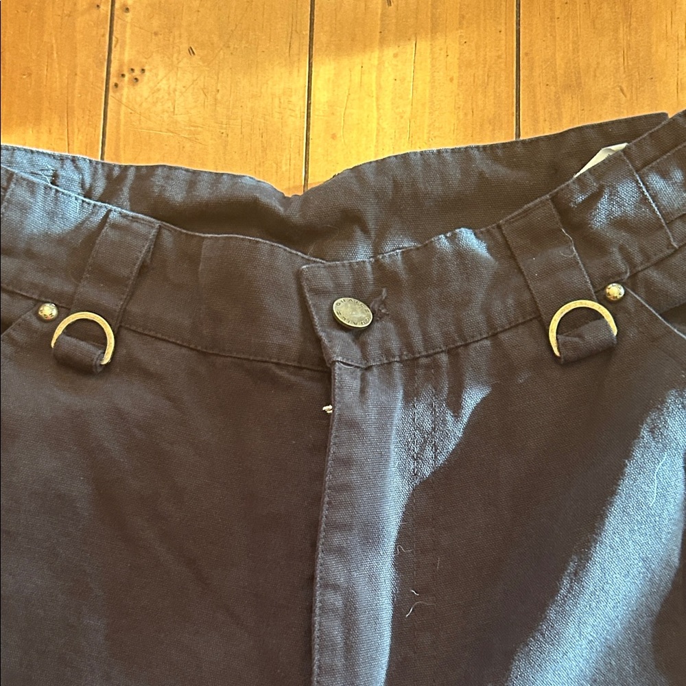 Men's Dark Cargo Pants with Adjustable Straps Inseam 27.5 Inches Waist 28 inches - Picture 3 of 6